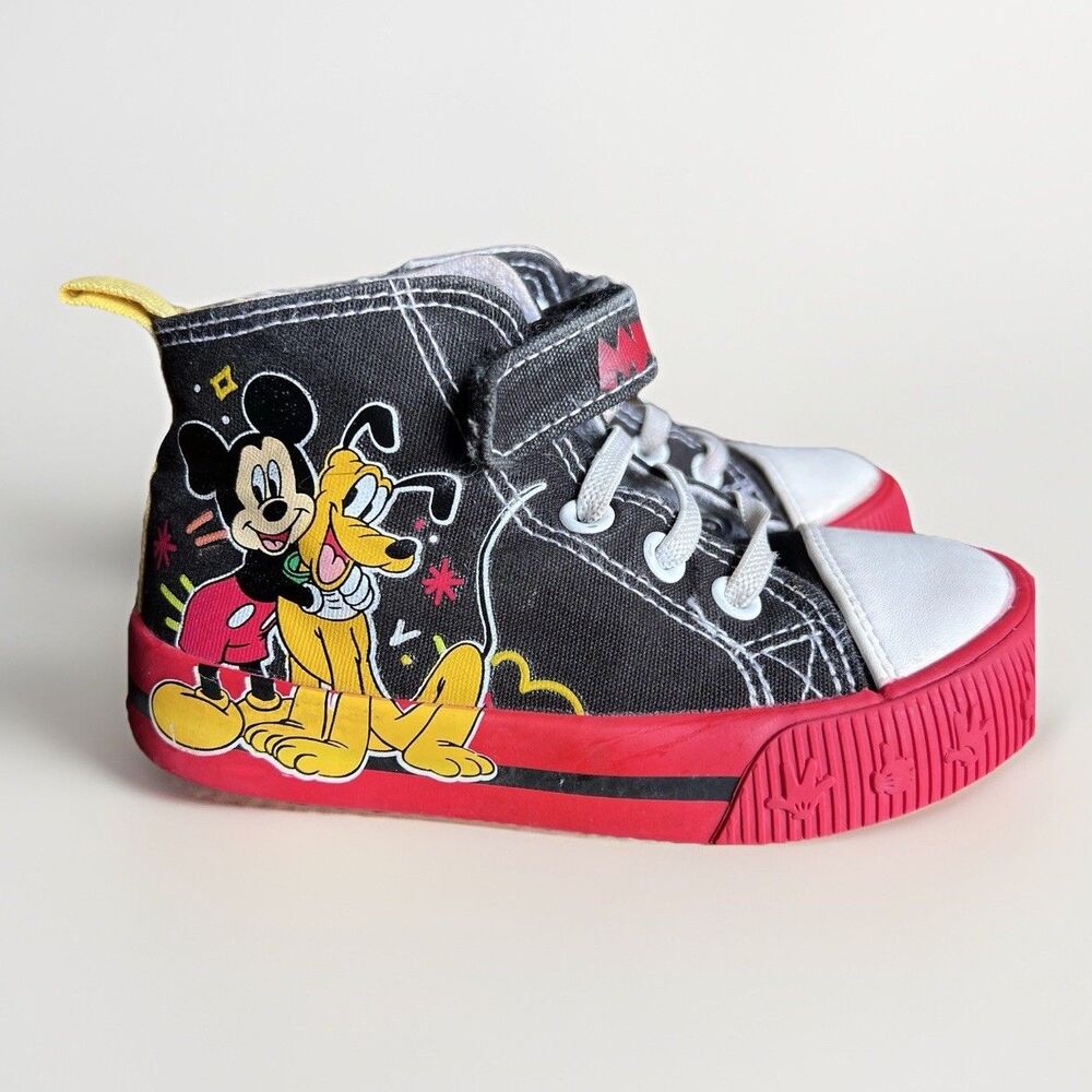 Disney Mickey Mouse Toddler Hi Top Sneakers Size US 8 High Top Sneakers